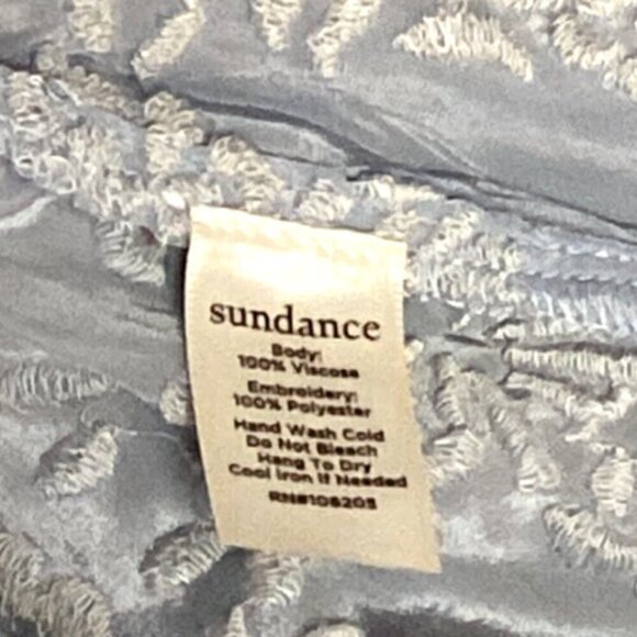 Sundance Ballets Melody Embroidered Detail Blouse Sz L Blue #228D - Picture 12 of 12